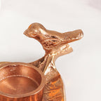 NestGlow Bird Leaf Tealight Candle Holder Set Of 2 Rose Gold Nestasia