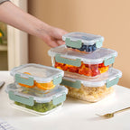 Nestro Airtight Food Storage Box Set Of 5 Green XS 185ml S 370ml M 600ml L 1000ml XL 1500ml Nestasia