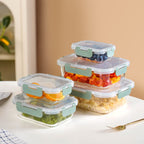 Nestro Airtight Food Storage Box Set Of 5 Green XS 185ml S 370ml M 600ml L 1000ml XL 1500ml Nestasia