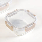 Nestro Airtight Food Storage Square Container Set Of 4 Beige S 300ml M 500ml L 800ml XL 1200ml Nestasia