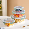Nestro Airtight Food Storage Square Container Set Of 4 Green S 300ml M 500ml L 800ml XL 1200ml Nestasia
