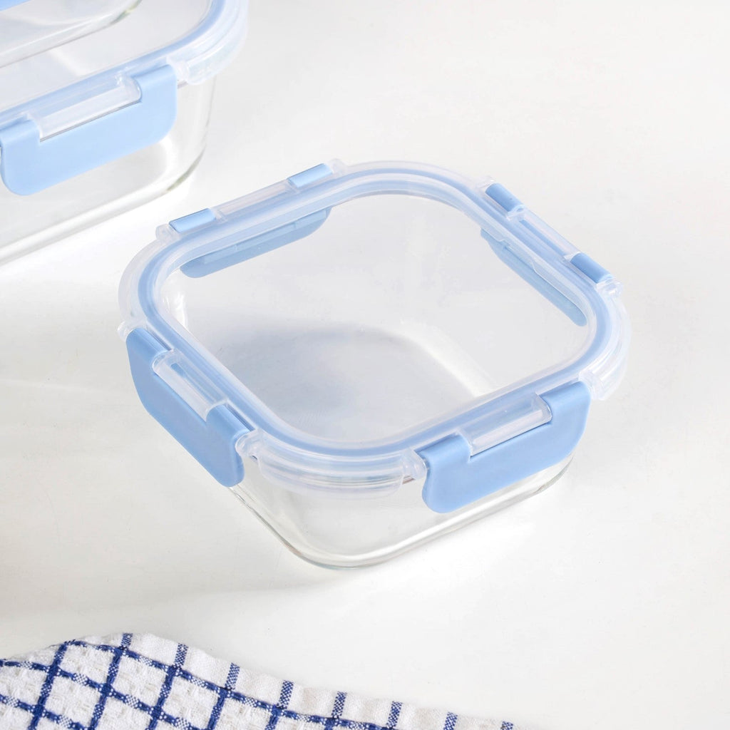 Nestro Airtight Food Storage Square Container Set Of 5 Blue XS 160 S 300 M 500 L 800 XL 1200 Nestasia