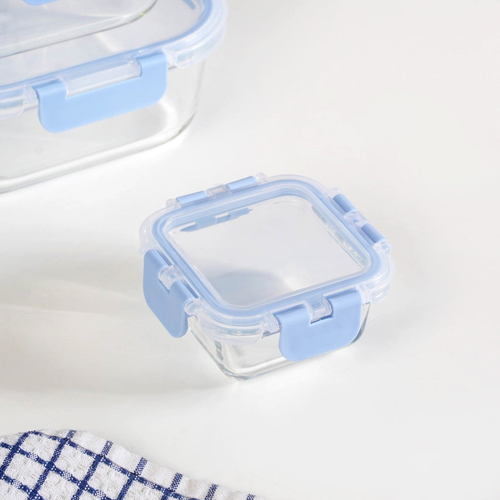 Nestro Airtight Food Storage Square Container Set Of 5 Blue XS 160 S 300 M 500 L 800 XL 1200 Nestasia