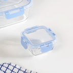 Nestro Airtight Food Storage Square Container Set Of 5 Blue XS 160 S 300 M 500 L 800 XL 1200 Nestasia