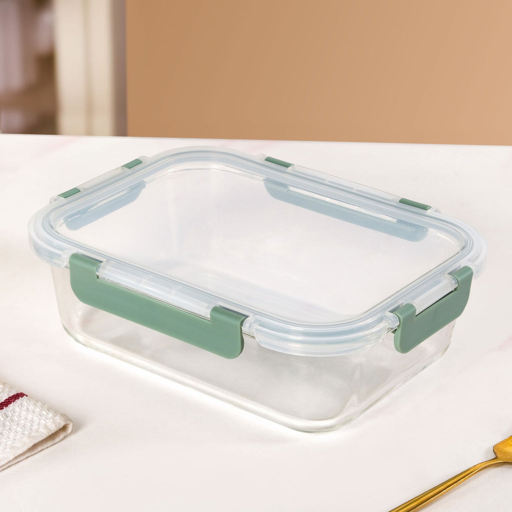 Nestro Leakproof Rectangular Food Storage Box Set Of 3 Green S 600ml M 1000ml L 1500ml Nestasia