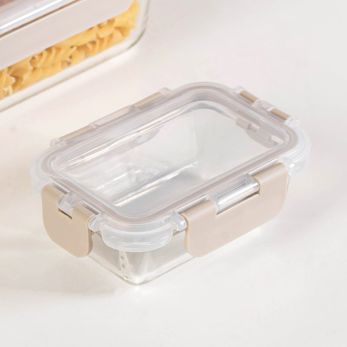 Nestro Leakproof Stackable Food Storage Lunch Box Set Of 4 Beige S 185ml M 370ml L 600ml XL 1000ml Nestasia