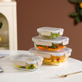 Nestro Leakproof Stackable Food Storage Lunch Box Set Of 4 Beige S 185ml M 370ml L 600ml XL 1000ml Nestasia