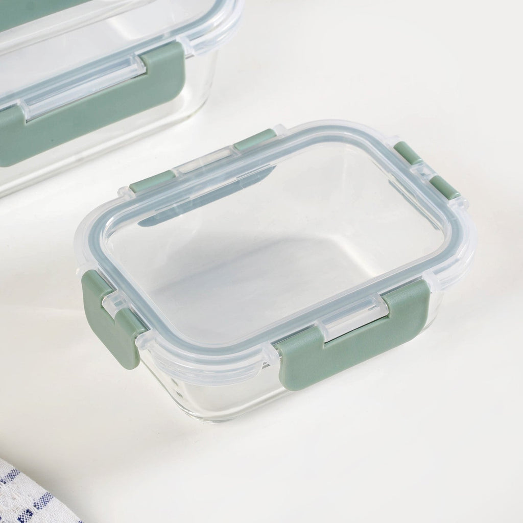 Nestro Leakproof Stackable Food Storage Lunch Box Set Of 4 Green S 185ml M 370ml L 600ml XL 1000ml Nestasia