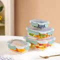 Nestro Leakproof Stackable Food Storage Lunch Box Set Of 4 Green S 185ml M 370ml L 600ml XL 1000ml Nestasia