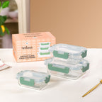 Nestro Microwave Safe Airtight Storage Box Set Of 3 Green S 185ml M 370ml L 600ml Nestasia