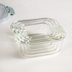 Nestro Airtight Clip Lock Containers Set Of 4 Square Sage Green 160ml 300ml 500ml 800ml Nestasia