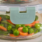 Nestro Airtight Clip Lock Containers Set Of 4 Square Sage Green 160ml 300ml 500ml 800ml Nestasia