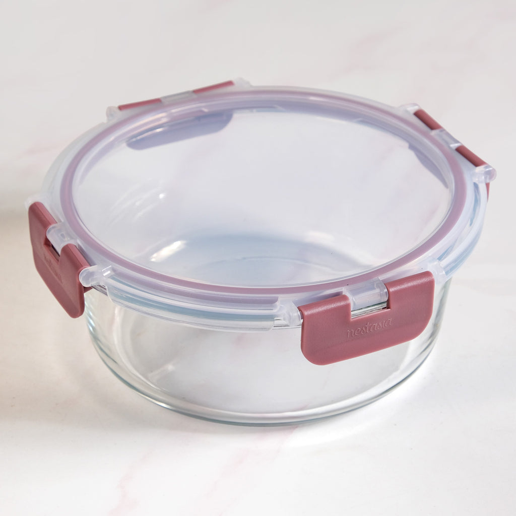 Nestro Pro Clip Lock Food Containers Set Of 4 Round Magenta 215ml 400ml 600ml 950ml Nestasia