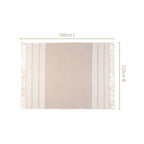 Neutral Greige Cotton Throw With Tassels Nestasia