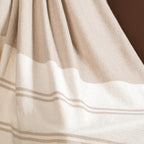 Neutral Greige Cotton Throw With Tassels Nestasia