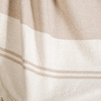 Neutral Greige Cotton Throw With Tassels Nestasia