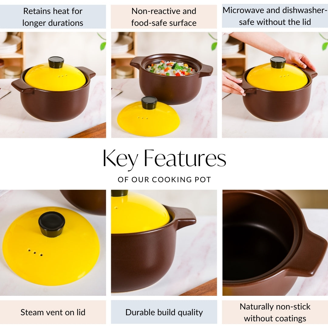 Limonelle Ceramic Cookware With Lid 3300ml Nestasia