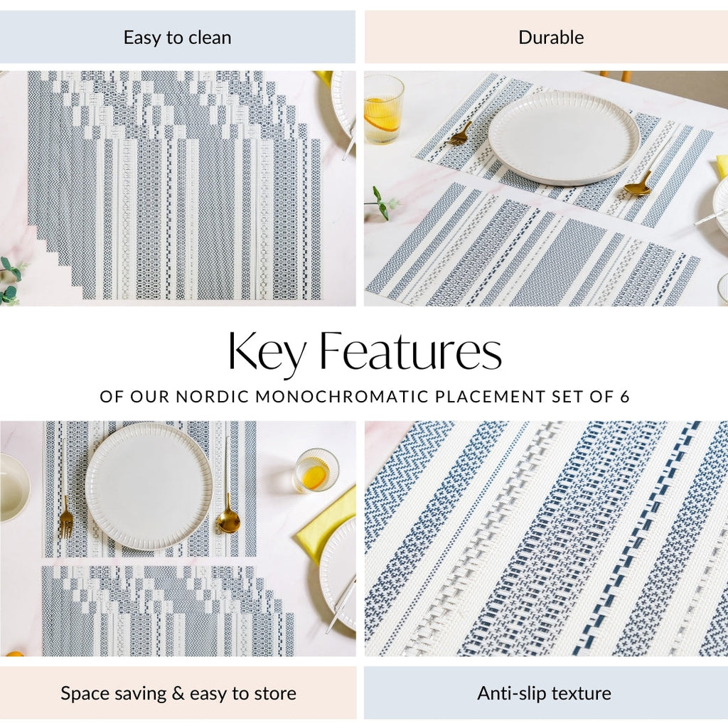 Nordic Dining Table Placement Set Of 6 Nestasia