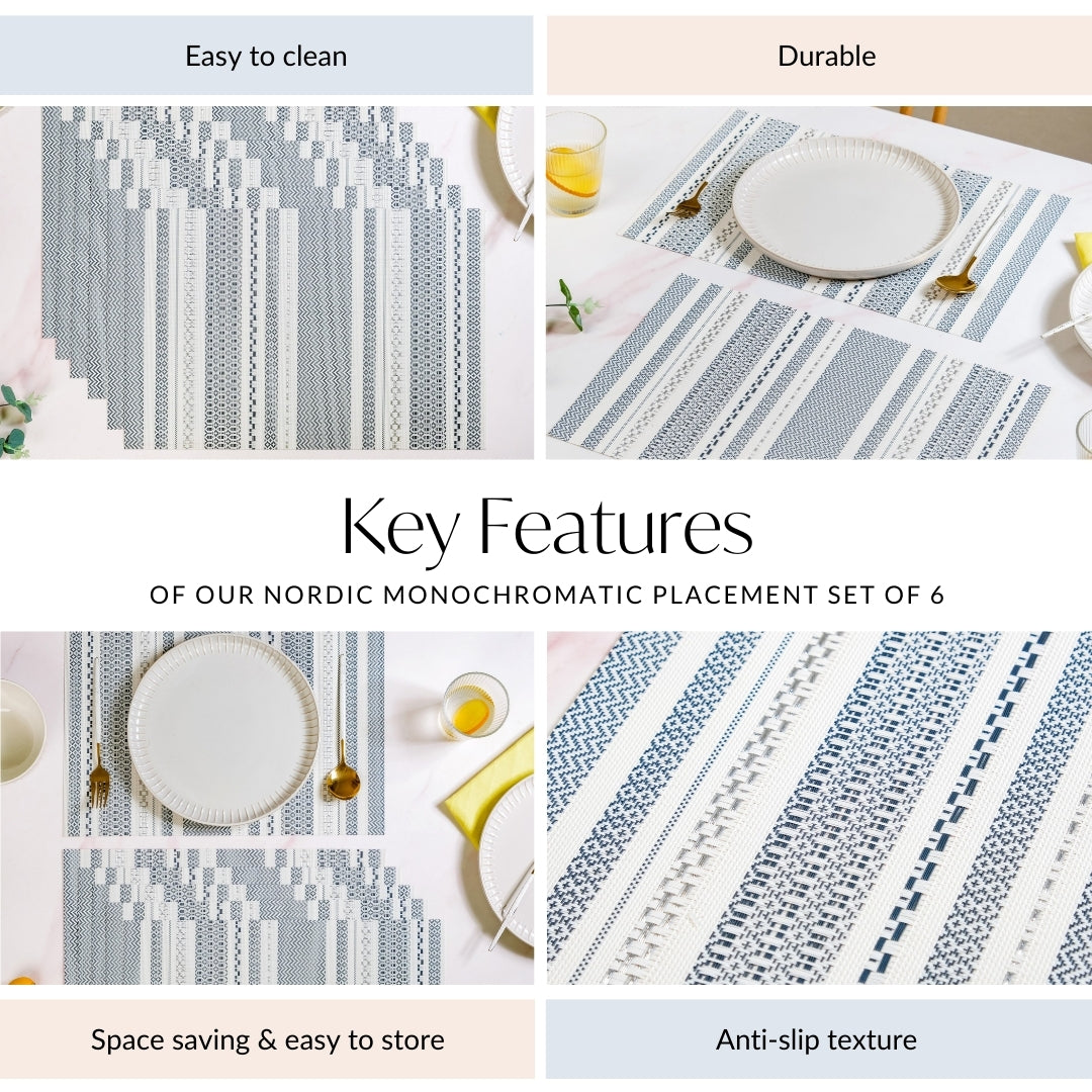 Nordic Dining Table Placement Set Of 6 Nestasia