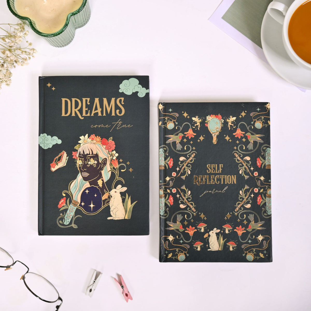 Aspire And Reflect Hardcover Journal Set Of 2 Nestasia