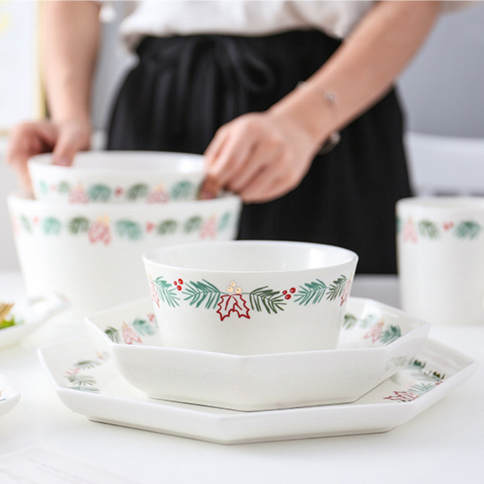 Ceramic Christmas Plate Large Nestasia