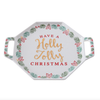 Ceramic Christmas Platter With Handle Nestasia