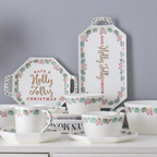 Ceramic Christmas Platter With Handle Nestasia