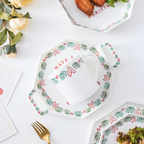 Ceramic Christmas Platter With Handle Nestasia