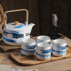 Blue Porcelain Tea Pot Set Nestasia