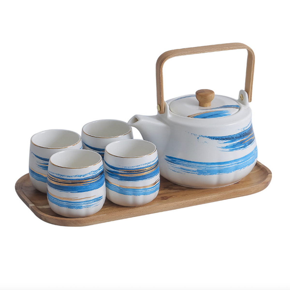 Blue Porcelain Tea Pot Set Nestasia