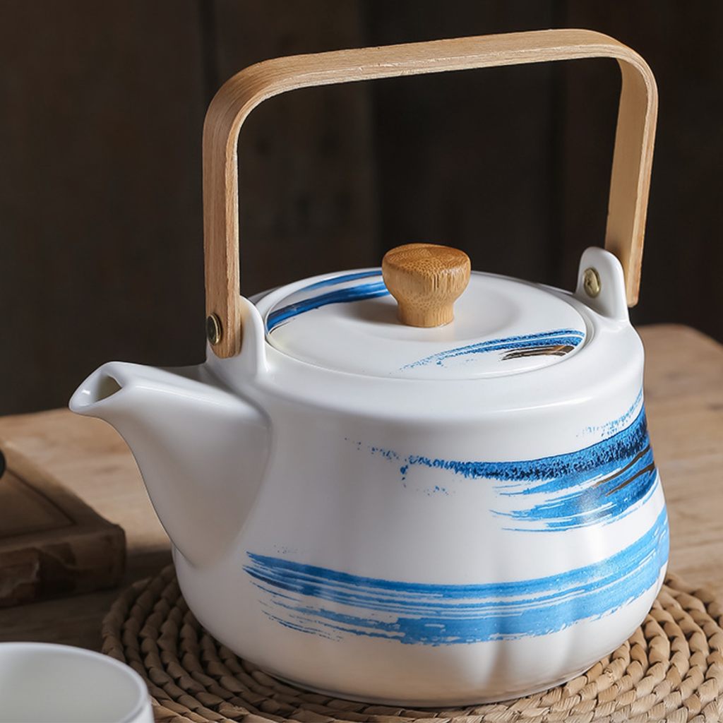Blue Porcelain Tea Pot Set Nestasia