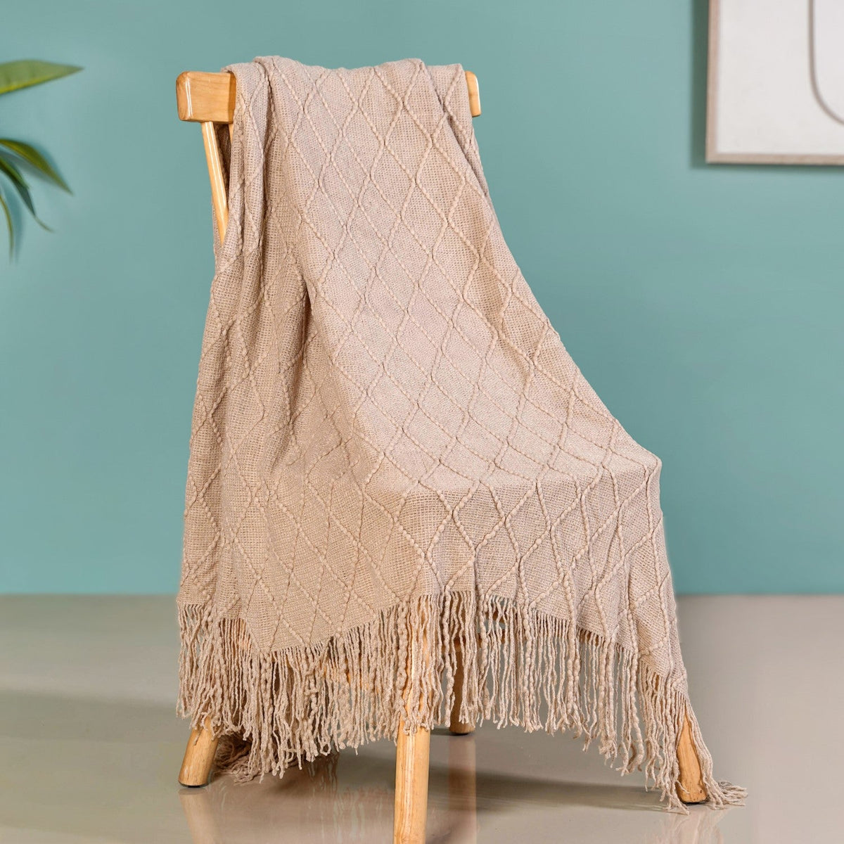 Nude Knitted Throw Nestasia