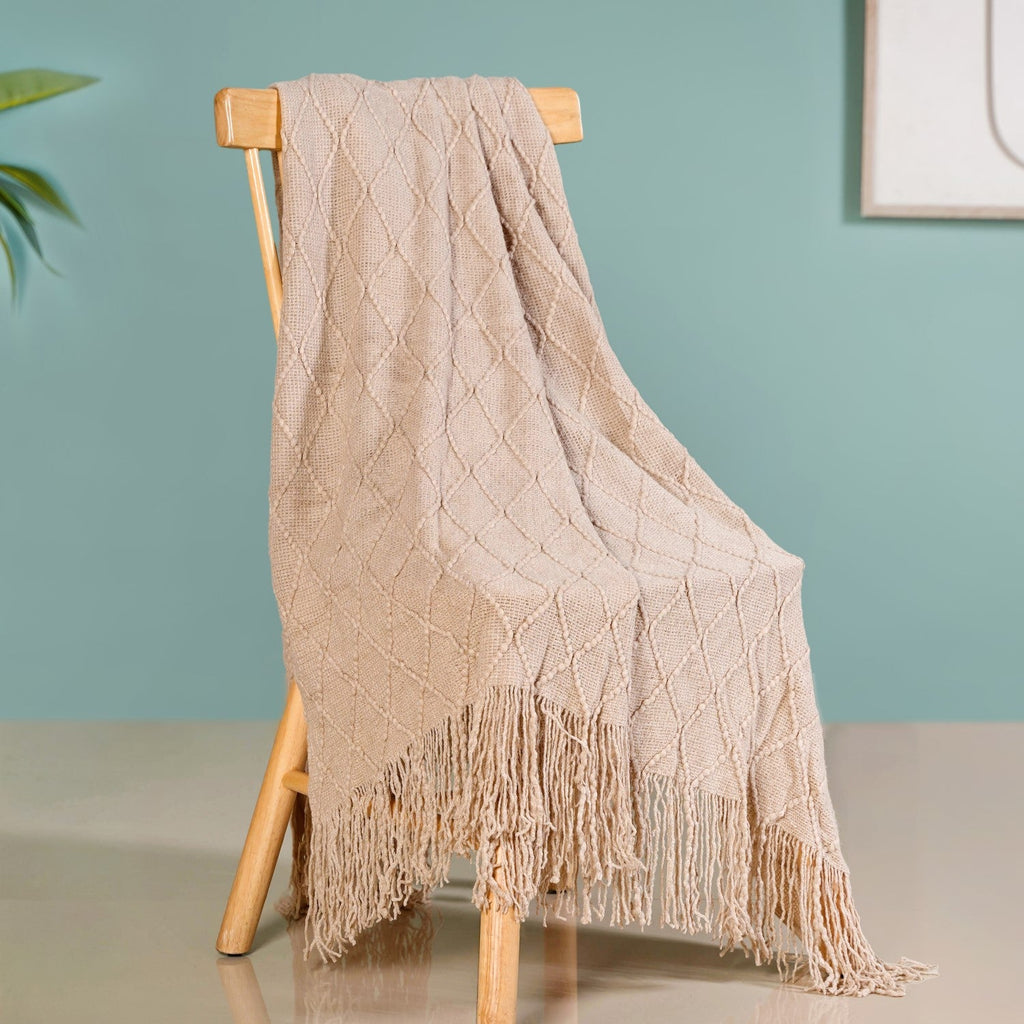 Nude Knitted Throw Nestasia