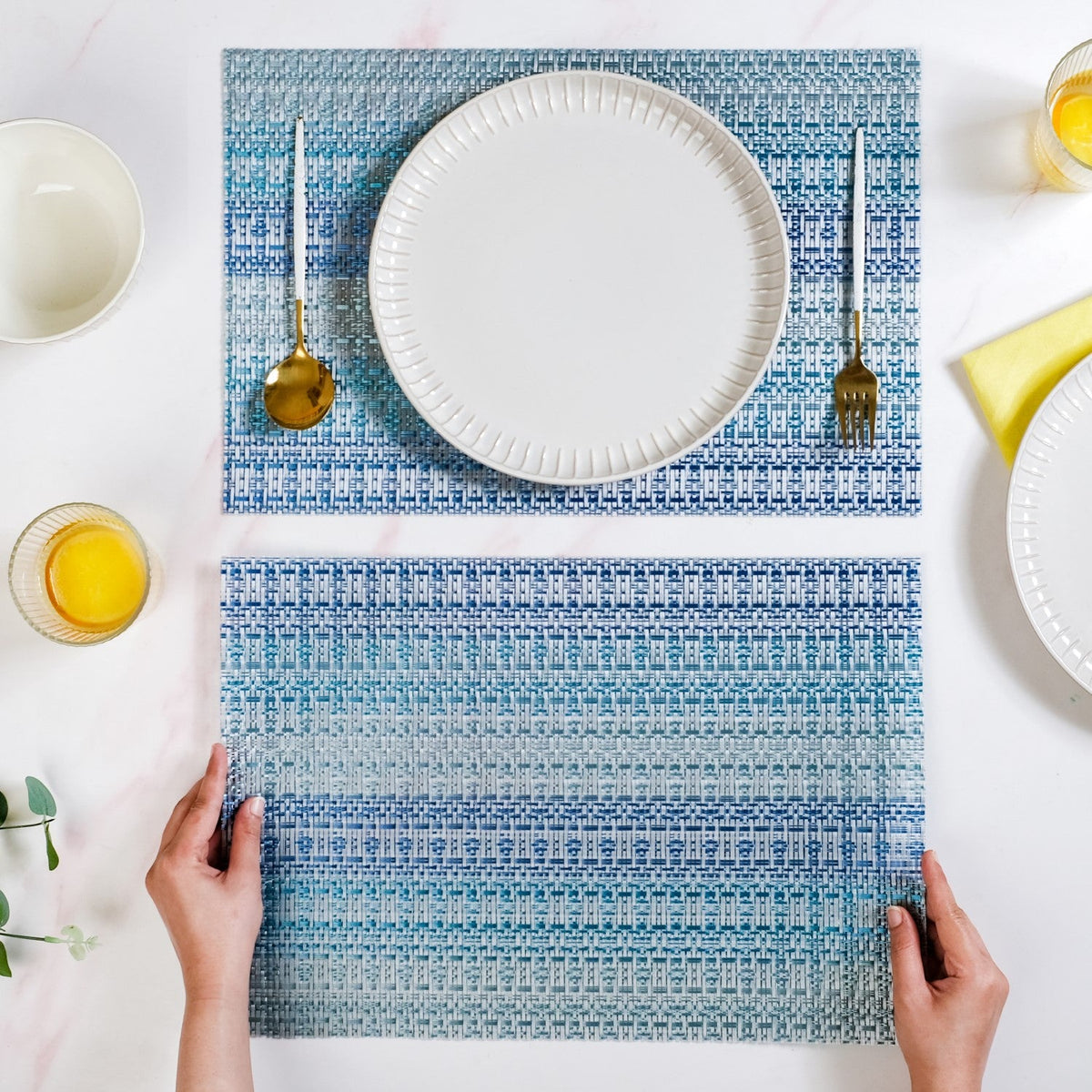 Set Of 6 Ocean Hue Table Mats Nestasia