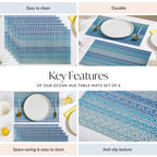 Set Of 6 Ocean Hue Table Mats Nestasia