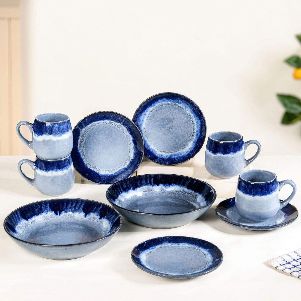 Ocean Ombre Snacks Desserts Set For 4 Nestasia
