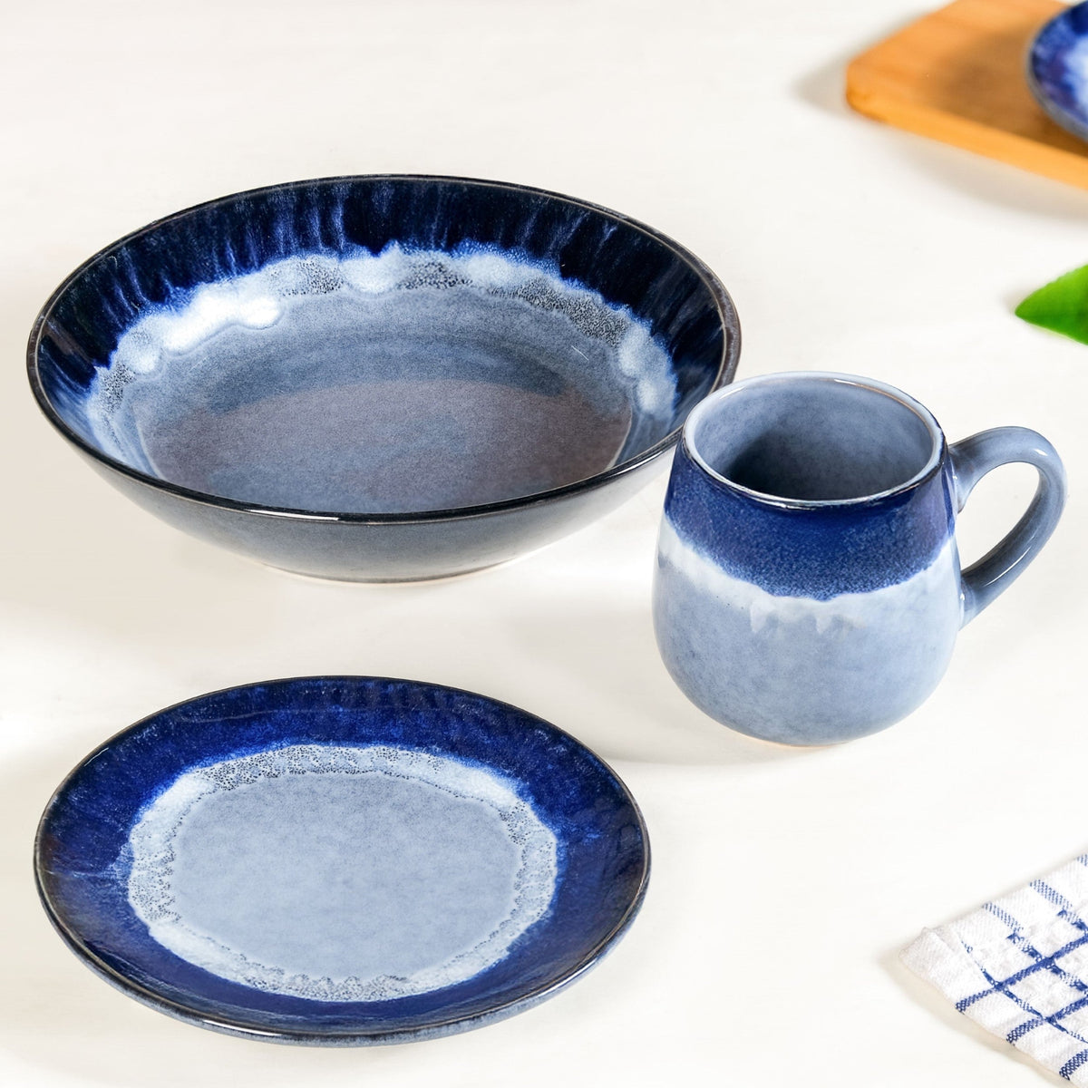 Ocean Ombre Snacks Desserts Set For 4 Nestasia