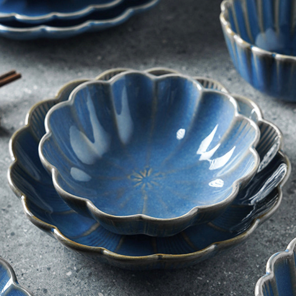 Ocean Ceramic Dinner Plate Blue 10 Inch Nestasia