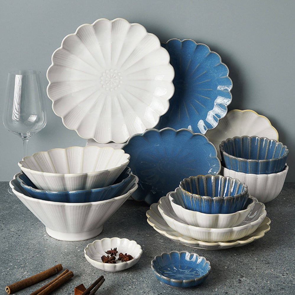 Ocean Ceramic Dinner Plate Blue 10 Inch Nestasia