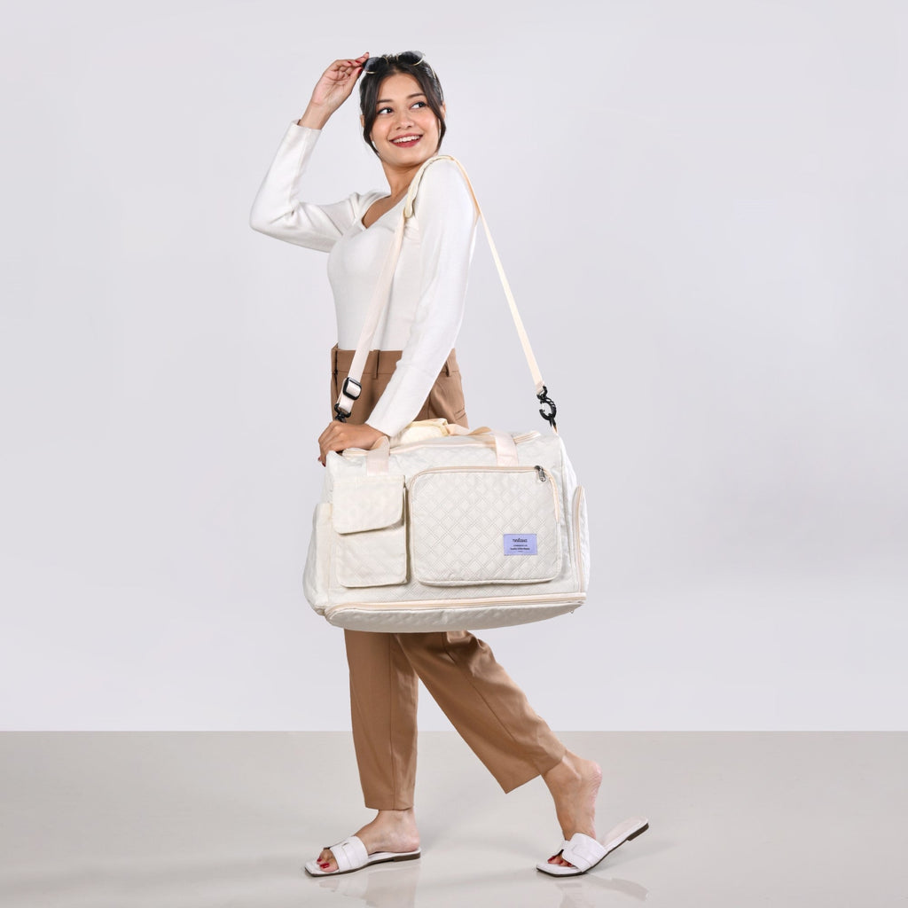 Off-White Dova Adjustable Gym Duffle Bag Nestasia