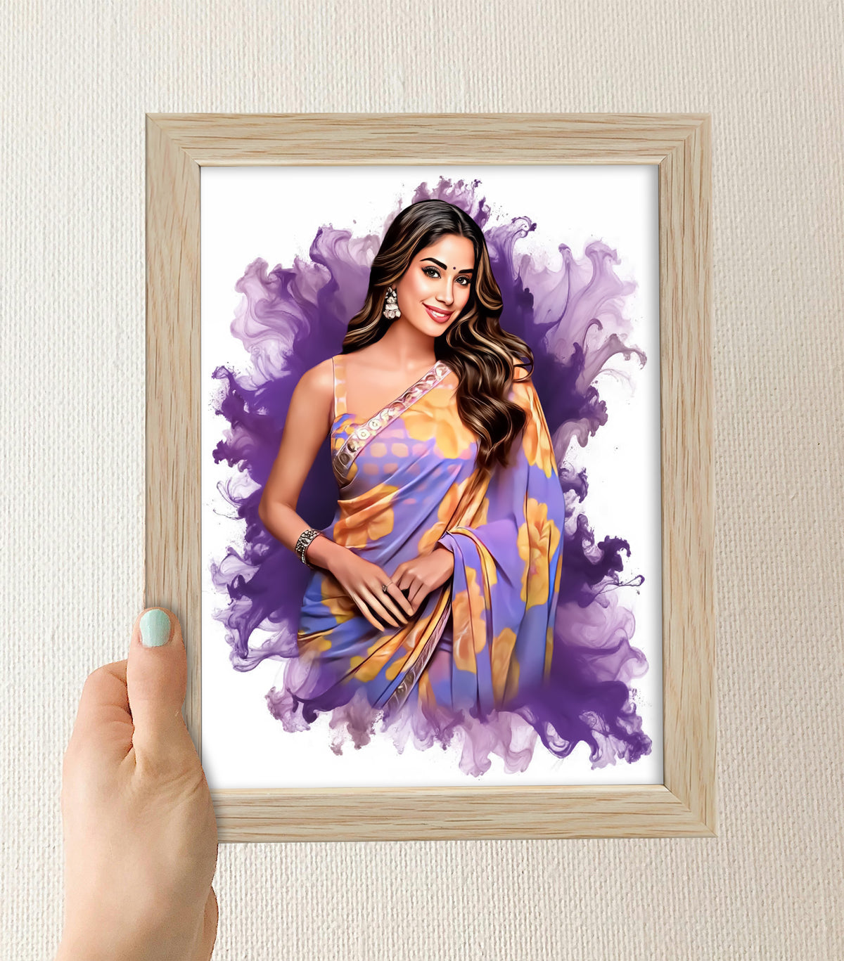 ArtX Handcrafted Oil Painting Photo Frame | Personalized Gift for Couple, Birthday Gift for Wife, Anniversary Gift Couple Special, Customized Photo Frame Gift for Girlfriend, Sister & Women, Set of 1 ArtX