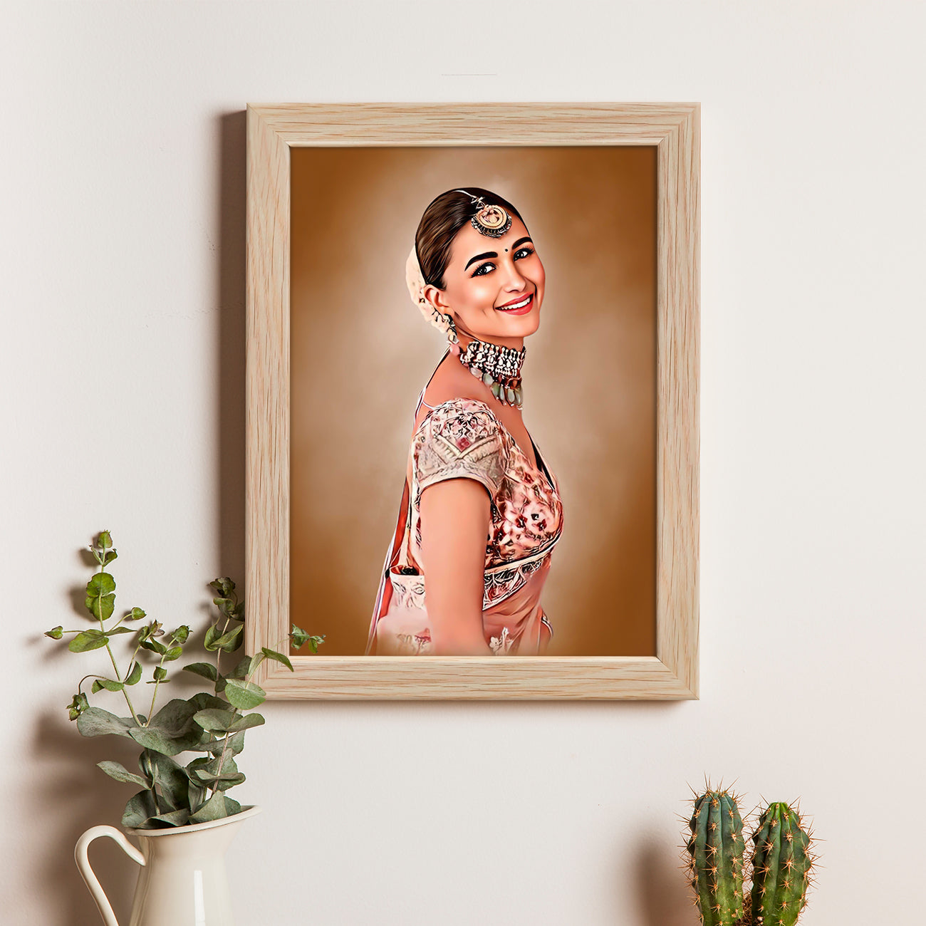 ArtX Handcrafted Oil Painting Photo Frame | Personalized Gift for Couple, Birthday Gift for Wife, Anniversary Gift Couple Special, Customized Photo Frame Gift for Girlfriend, Sister & Women, Set of 1 ArtX