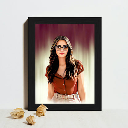 ArtX Handcrafted Oil Painting Photo Frame | Personalized Gift for Couple, Birthday Gift for Wife, Anniversary Gift Couple Special, Customized Photo Frame Gift for Girlfriend, Sister & Women, Set of 1