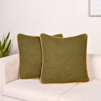 Cotton Cushion Cover Set Of 2 Olive Nestasia