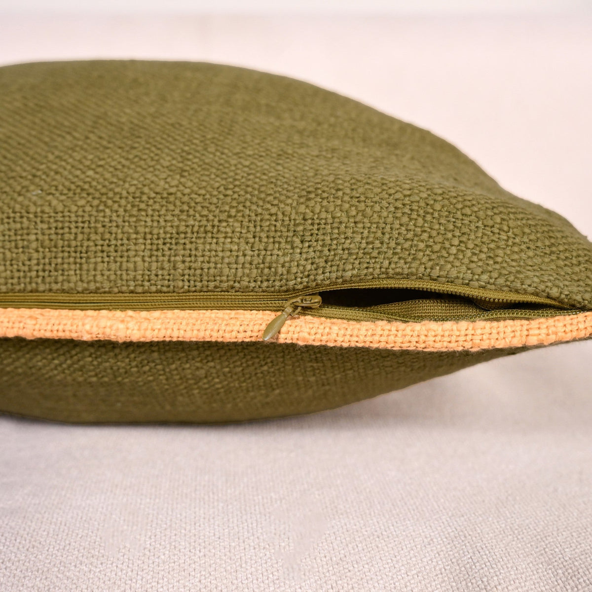 Cotton Cushion Cover Set Of 2 Olive Nestasia