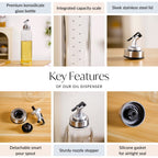 Oil Vinegar Dispenser Bottle With Detachable Nozzle 1000ml Nestasia