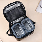 On The Go Lunch Bag Lunch Box Set In Faux Leather Nestasia