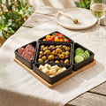 Geometric Matte Black Platter Set Of 6 Nestasia