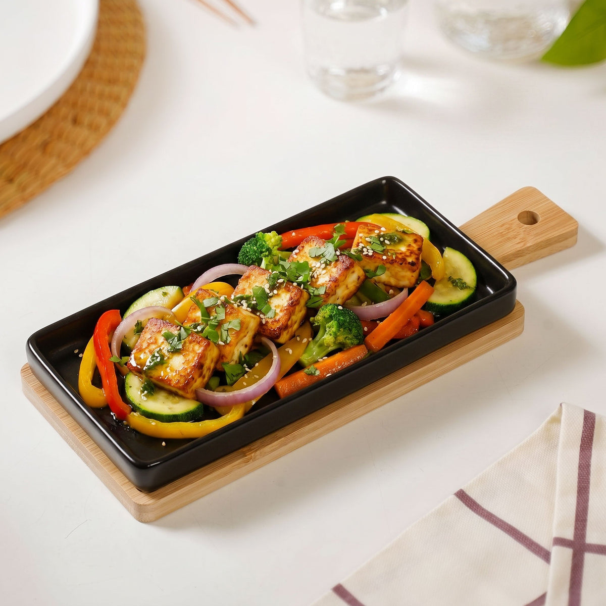 Appetizer Platter Set Of 2 Matte Black Nestasia