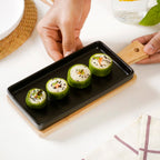 Appetizer Platter Set Of 2 Matte Black Nestasia